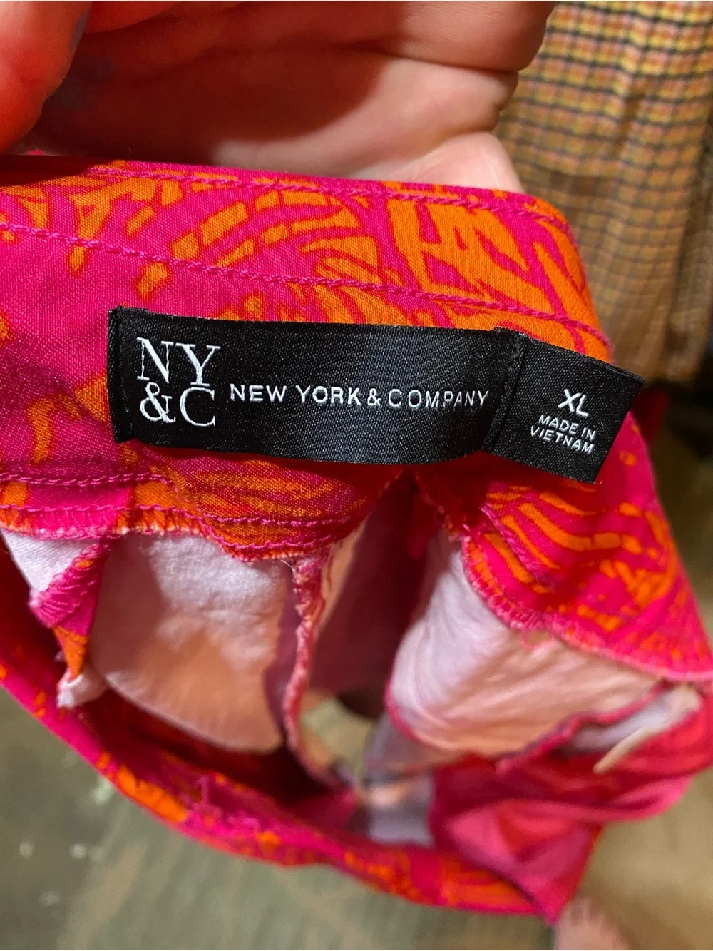 New York & Company Pink and Orange Tropical Print Bermuda Shorts